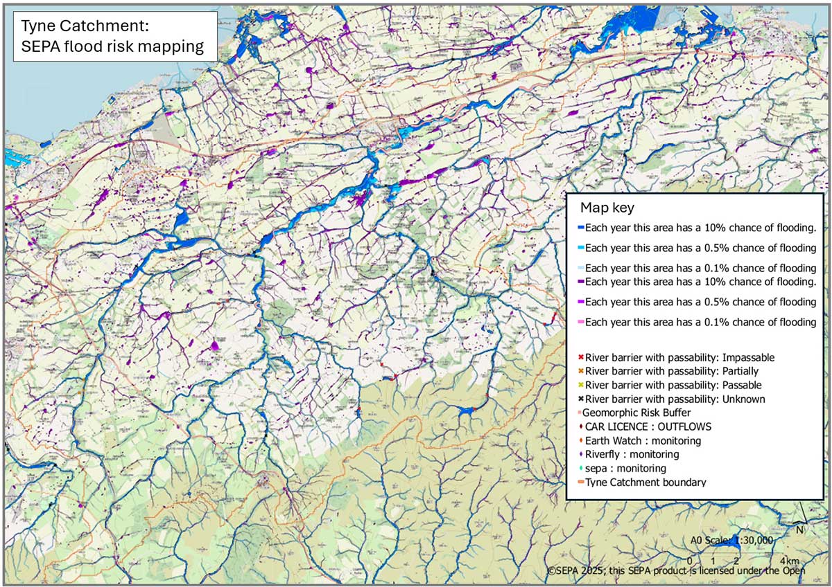 Tyne River - Flood risk map